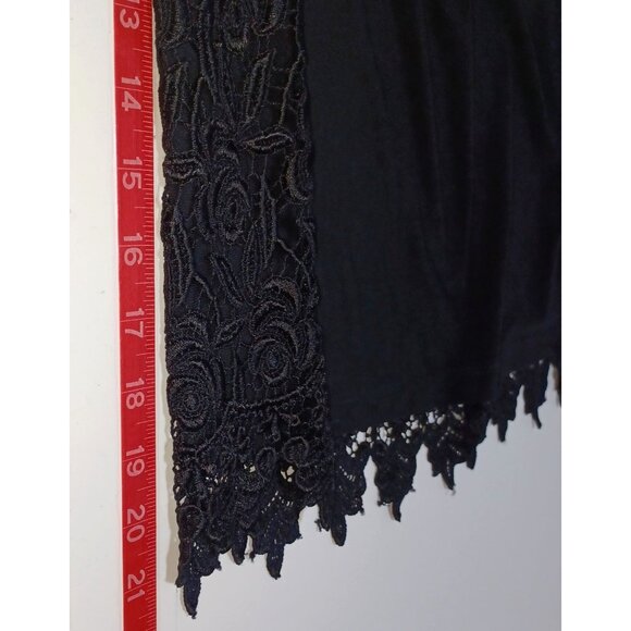 VTG Maxima USA Lace Front Tank Top Black Womens XL Whimsigoth Layering Regency - Picture 6 of 6